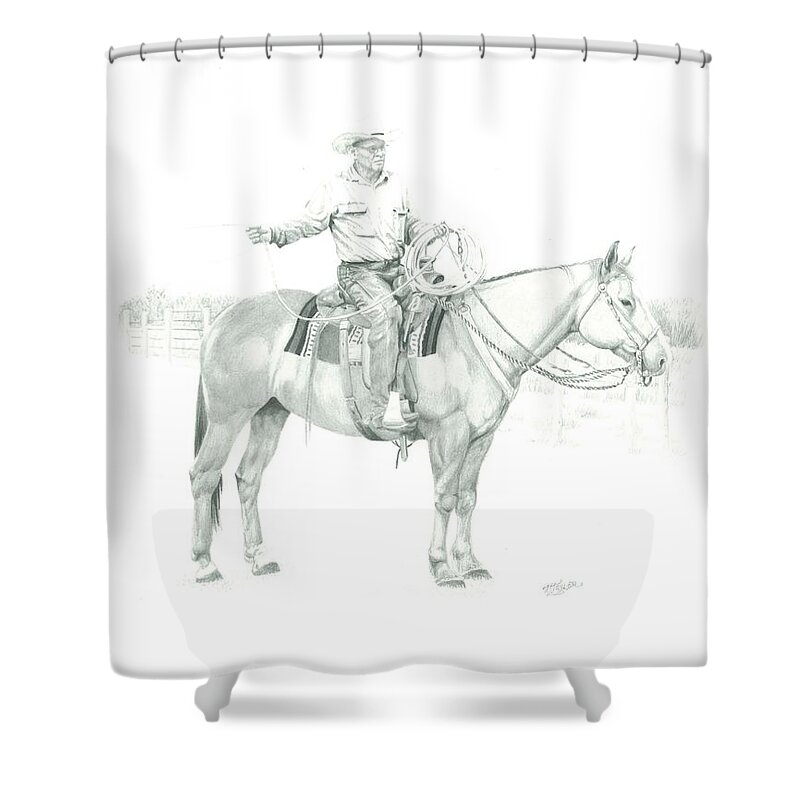 The Cowboy Way Shower Curtain featuring the painting The Cowboy Way by Tammy Taylor