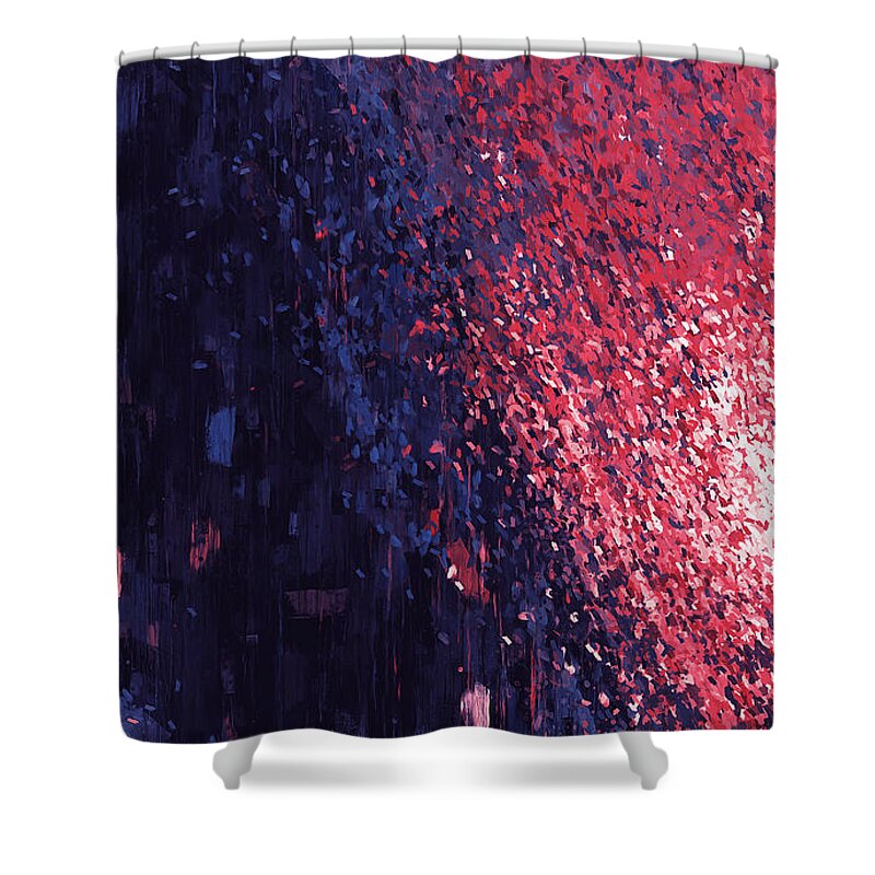 Purple Shower Curtain featuring the painting The Dreamers - 03 by AM FineArtPrints