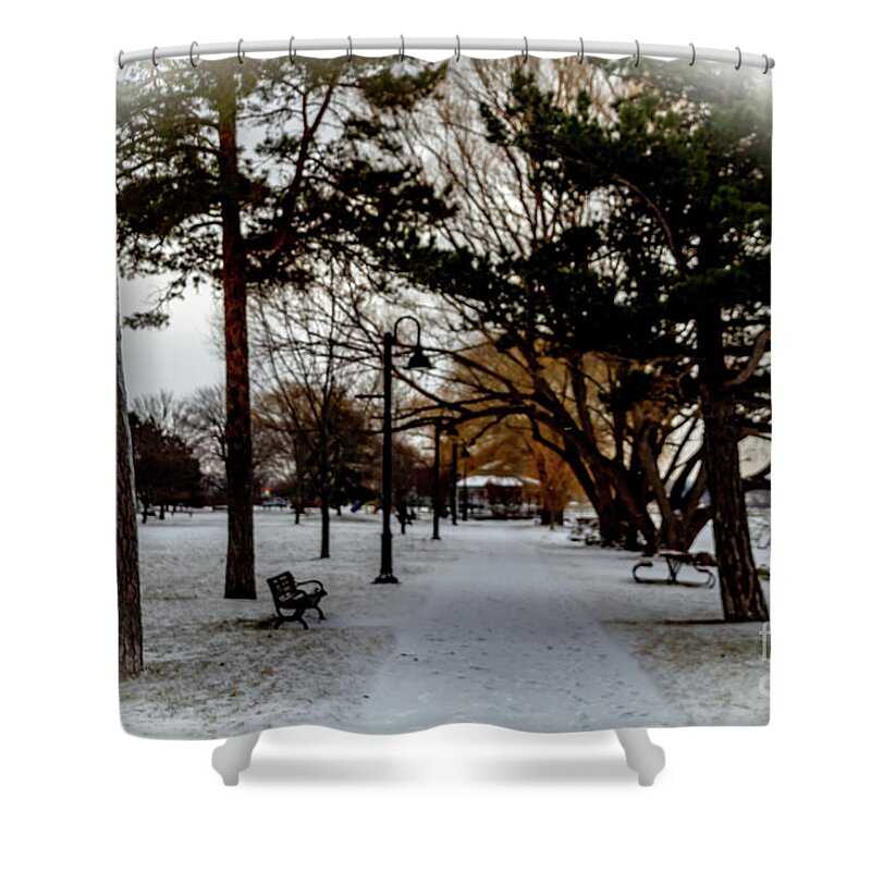 Snow Shower Curtain featuring the photograph The Dusting by William Norton