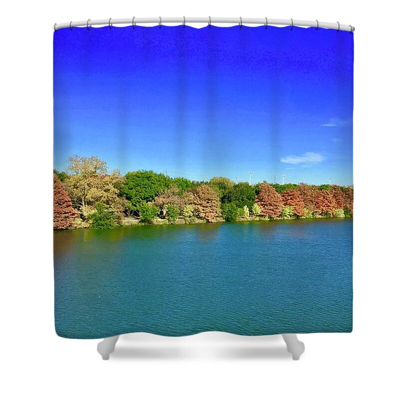 Fall Shower Curtain featuring the photograph Fall Colors@Lady Bird Lake, Austin,TX by Bnte Creations