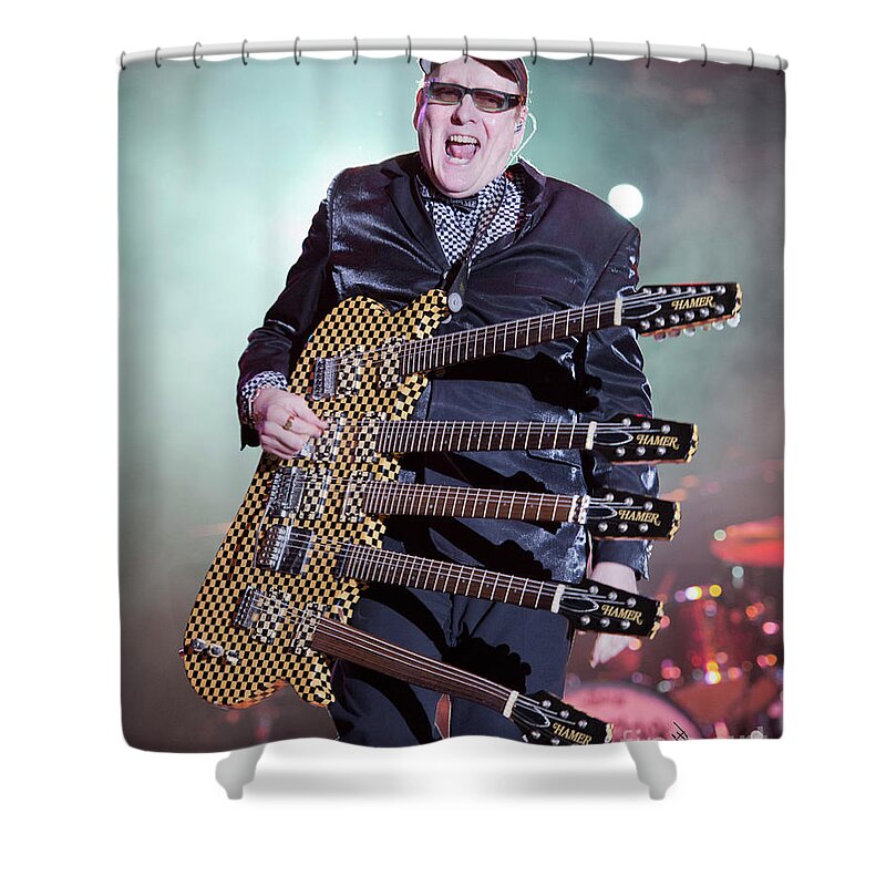 Rick Nielsen Shower Curtain featuring the photograph The Five Neck Hamer by Billy Knight