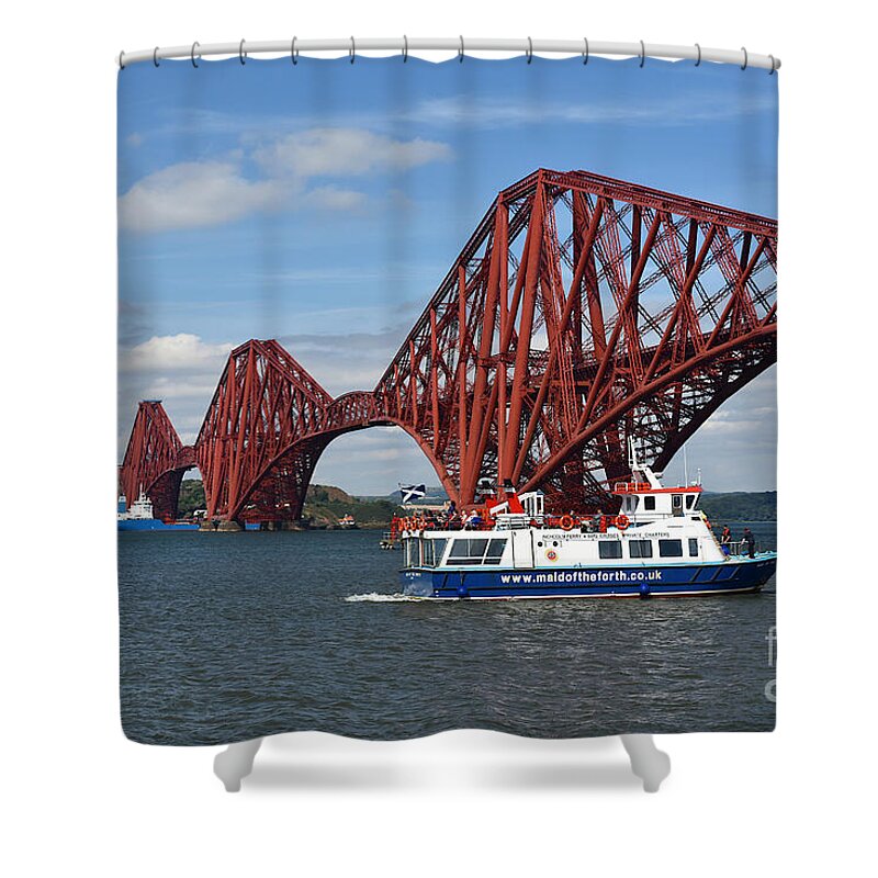 The Forth Bridge Shower Curtain featuring the photograph The Forth Bridge, Queensferry by Yvonne Johnstone