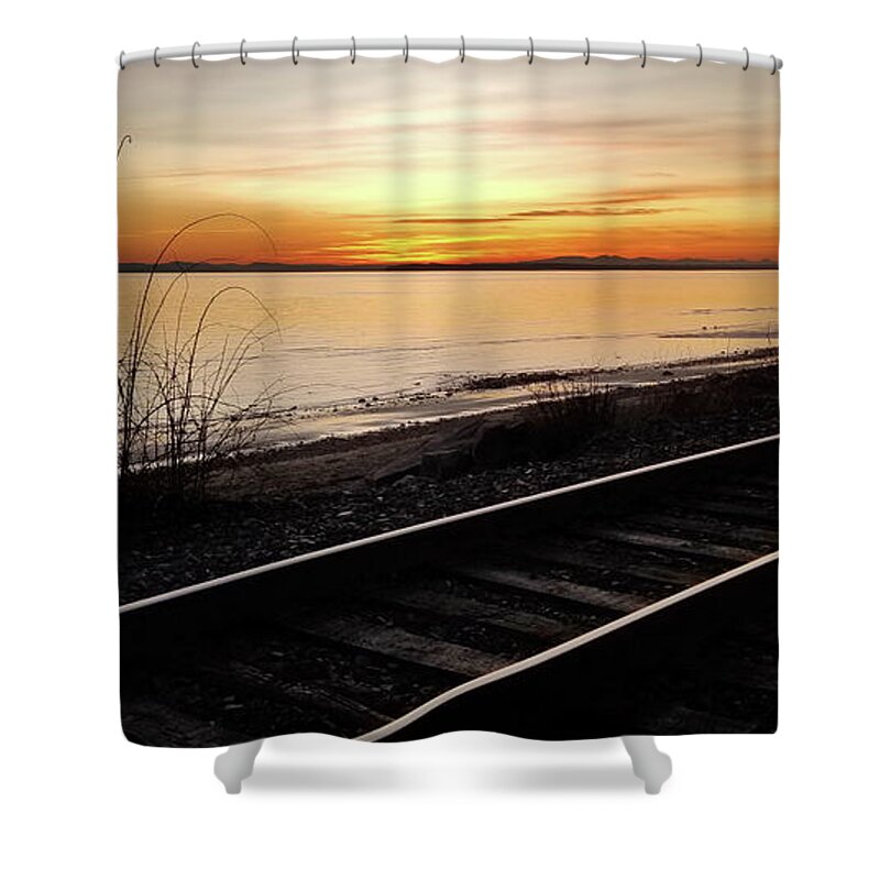 Railway Shower Curtain featuring the photograph The Good Side of the Tracks by Monte Arnold