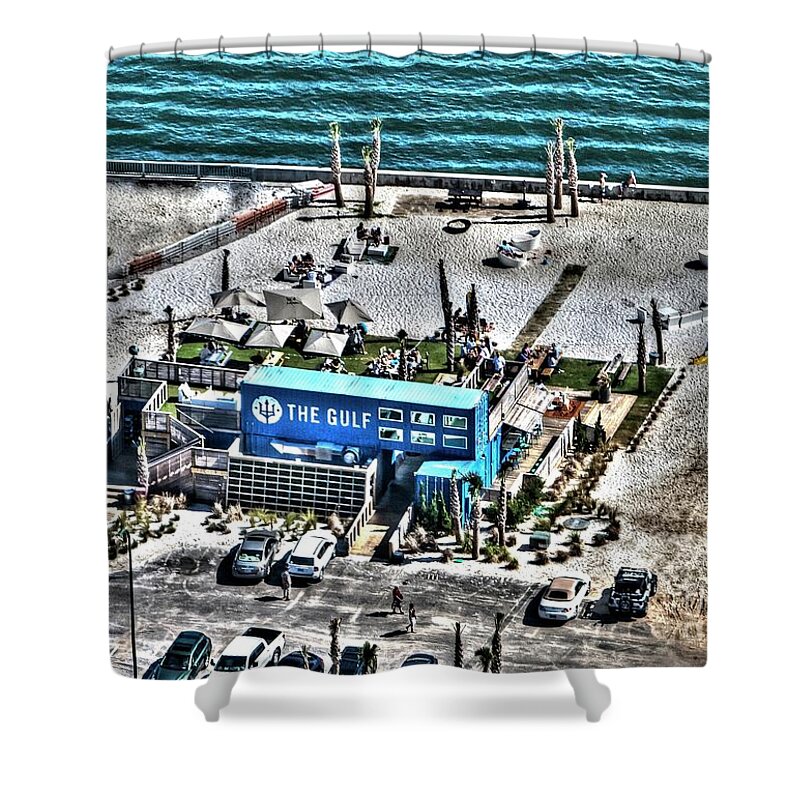 The Gulf Shower Curtain featuring the photograph The Gulf by Gulf Coast Aerials -