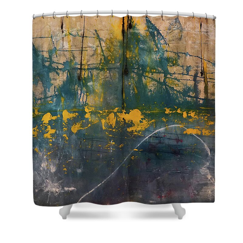 Acrylic Shower Curtain featuring the mixed media The heart of the sea by Giorgio Tuscani