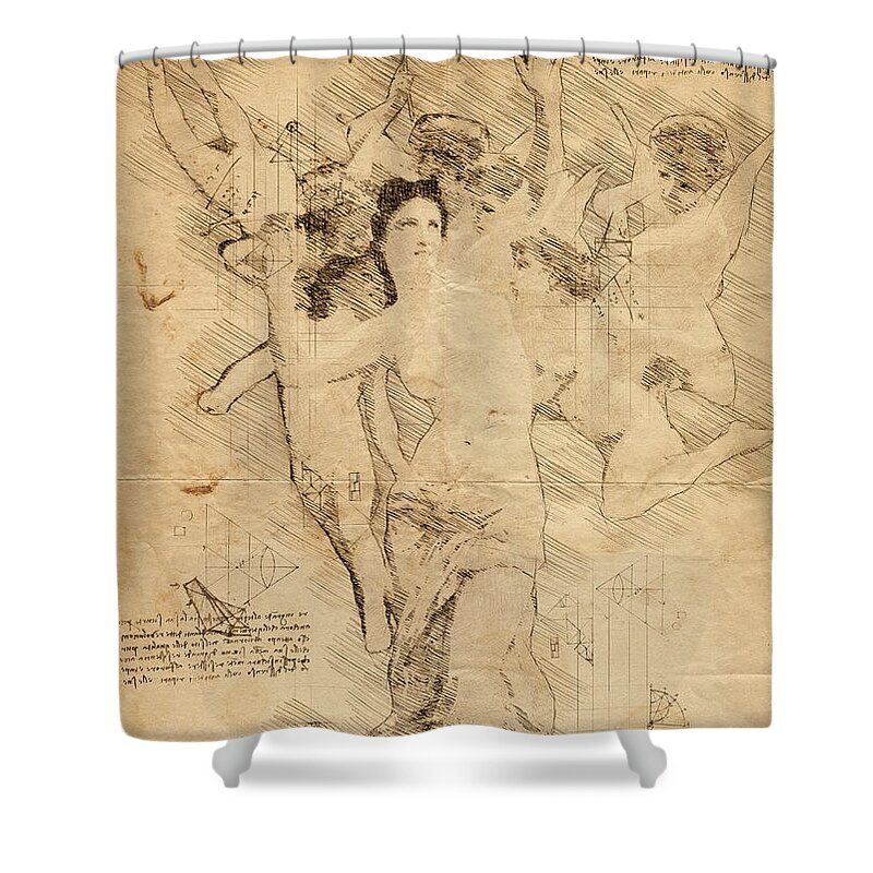 Mythology Shower Curtain featuring the digital art The Invasion by Alex Mir