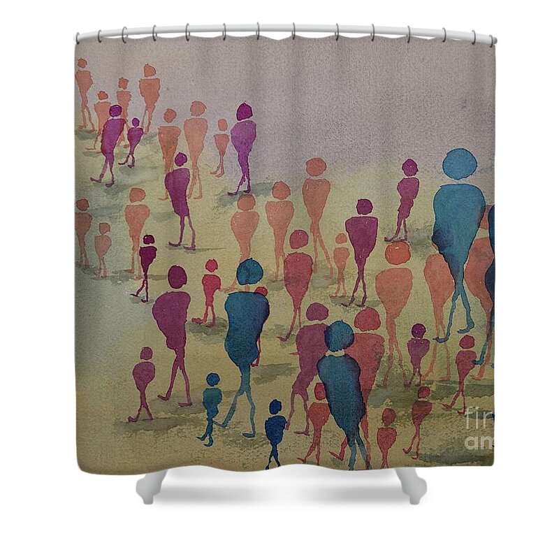  Shower Curtain featuring the painting The Journey by Barrie Stark