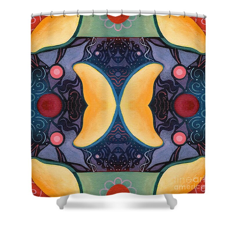 The Joy Of Design 52 Arrangement 2 By Helena Tiainen Shower Curtain featuring the painting The Joy of Design 52 Arrangement 2 by Helena Tiainen