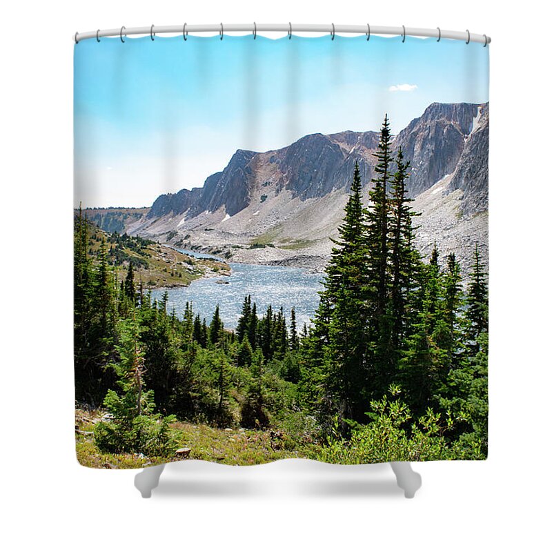 Mountain Shower Curtain featuring the photograph The Lakes of Medicine Bow Peak by Nicole Lloyd