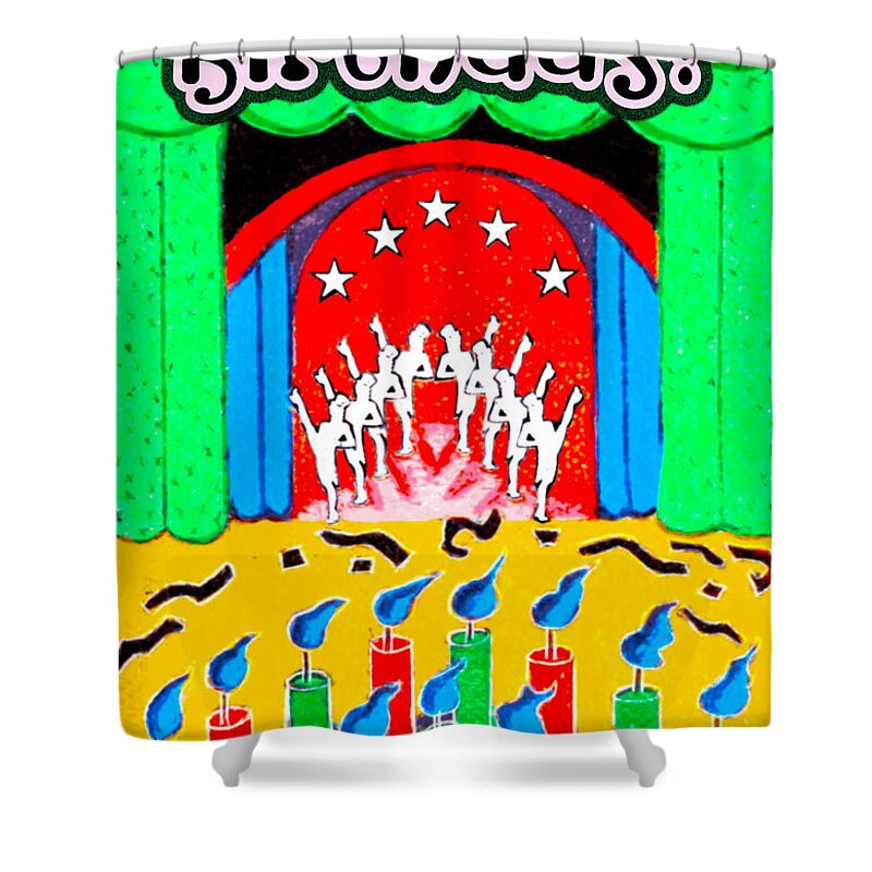 Happy Birthday Shower Curtain featuring the painting Happy Birthday Birthday Celebration 2 by Genevieve Esson