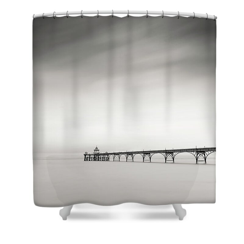 Pier Shower Curtain featuring the photograph The old Pier by Dominique Dubied