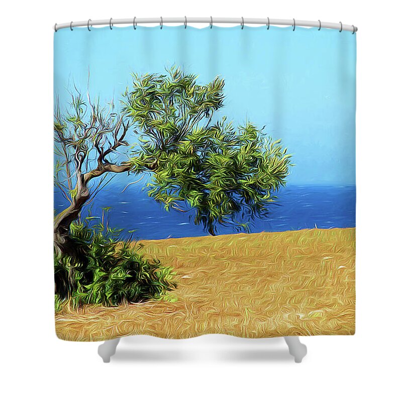 Trees Shower Curtain featuring the photograph The olive tree by Gaye Bentham