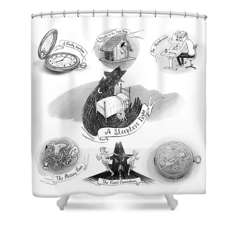 Mystery Shower Curtain featuring the digital art The Pocket Watch by Michael Ciccotello
