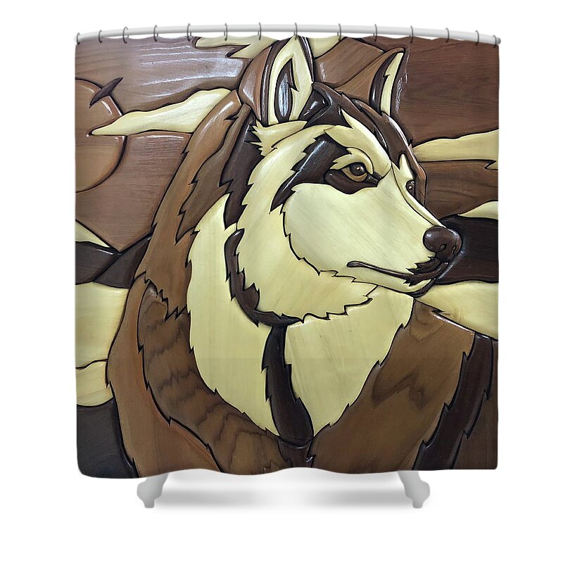 Husky Shower Curtain featuring the photograph The Proud Husky by Andrea Kollo