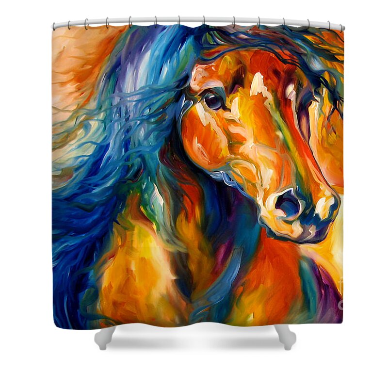 Original Shower Curtain featuring the painting The Rising Sun 3624 C2008mbaldwin by Marcia Baldwin
