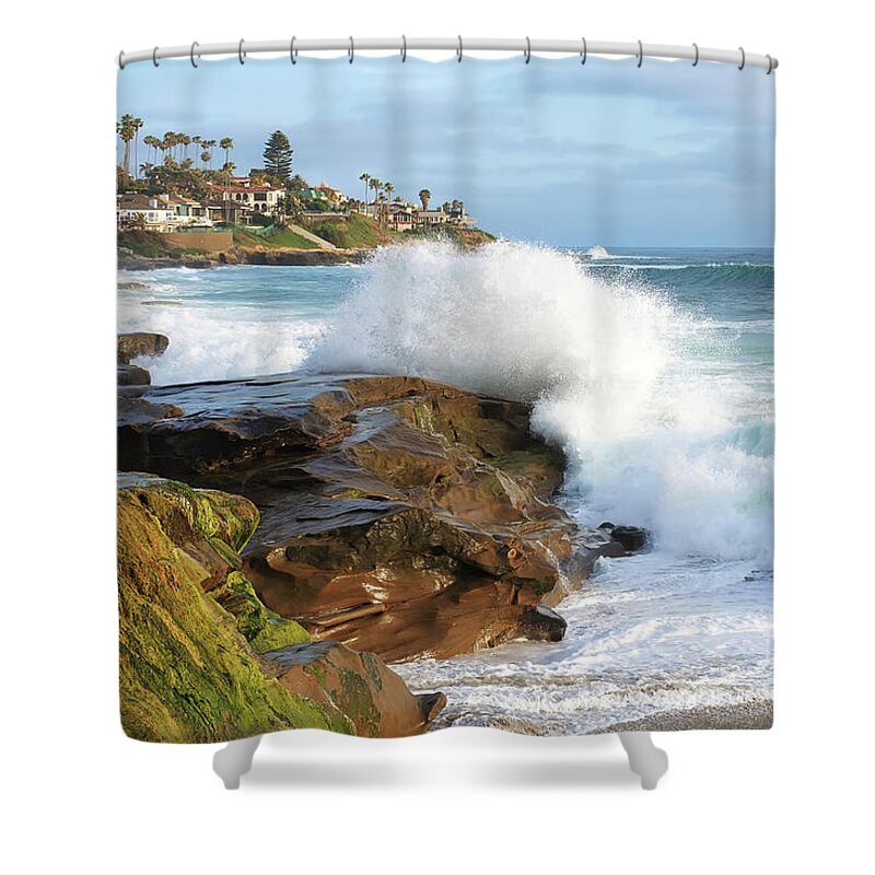 Sea Shower Curtain featuring the photograph The Sea Was Angry That Day My Friends by Eddie Yerkish