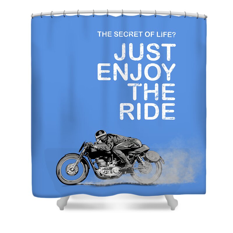 Motorcycle Shower Curtain featuring the photograph The Secret of Life by Mark Rogan