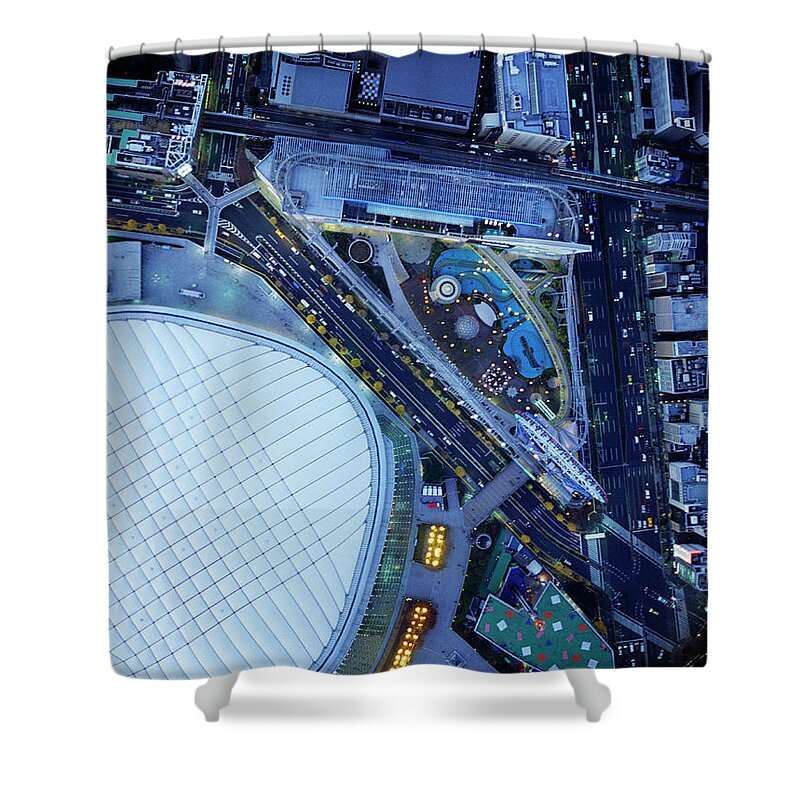Outdoors Shower Curtain featuring the photograph The Sky Of Tokyo Dome by Michael H