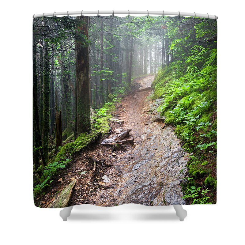 Appalachia Shower Curtain featuring the photograph The Smoky Mountain Appalachian Trail by Debra and Dave Vanderlaan