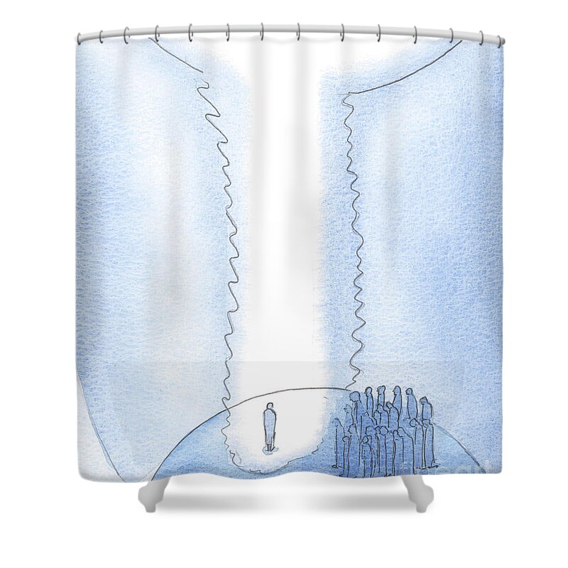 Soul Shower Curtain featuring the painting The Soul Which Empties Itself Of Vain Desires Makes A Space For Christ by Elizabeth Wang