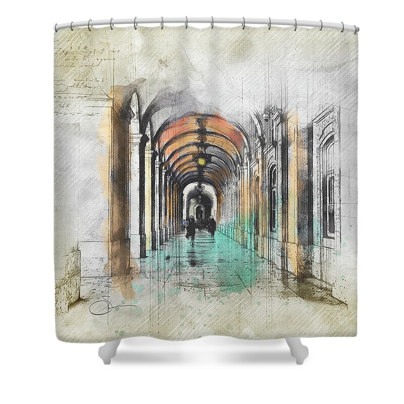 Square Shower Curtain featuring the digital art The Square by Rob Smith's