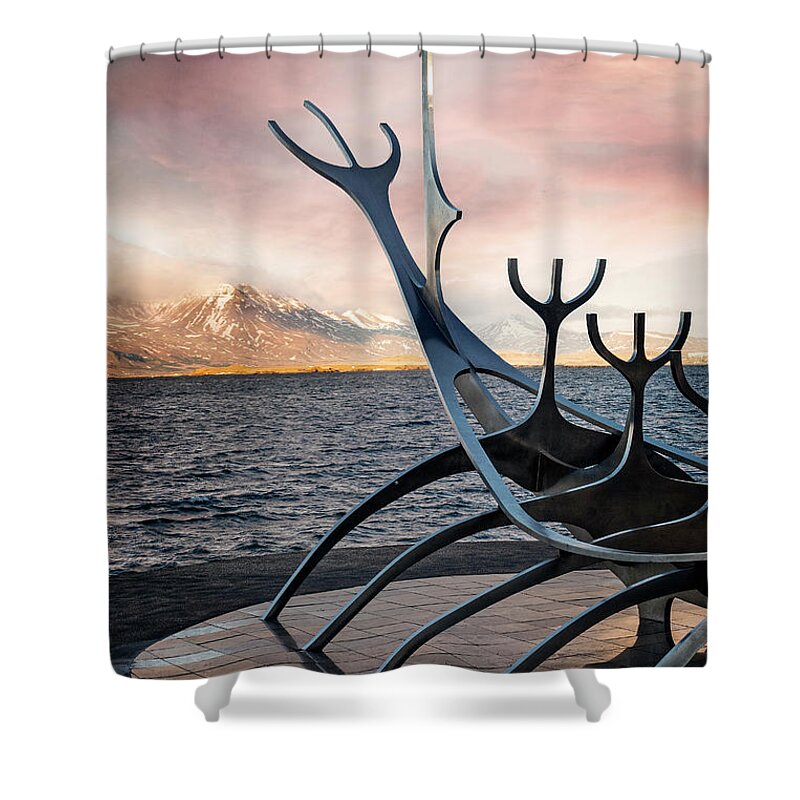 The Sun Voyager Shower Curtain featuring the photograph The Sun Voyager #1 by Kathryn McBride