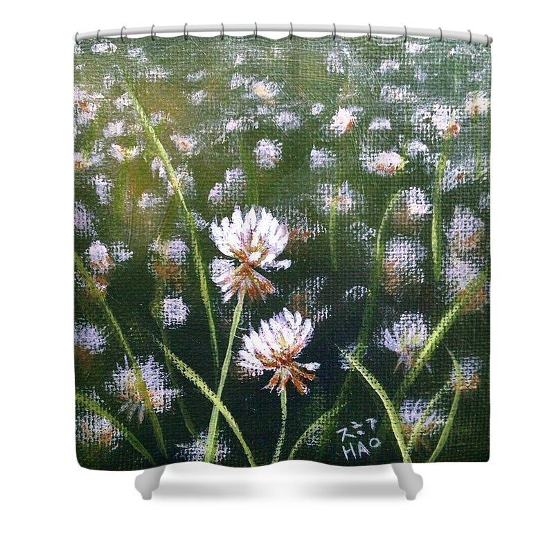 White Clover Shower Curtain featuring the painting The Unwanted 2 by Helian Cornwell