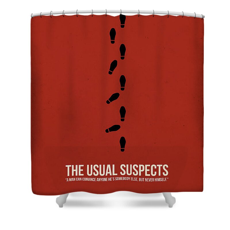 The Usual Suspects Shower Curtain featuring the digital art The Usual Suspects by Naxart Studio