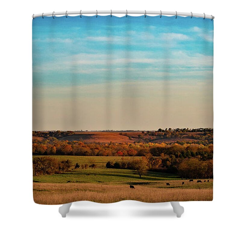 Clinton Lake Shower Curtain featuring the photograph The Wakarusa River Valley by Jeff Phillippi