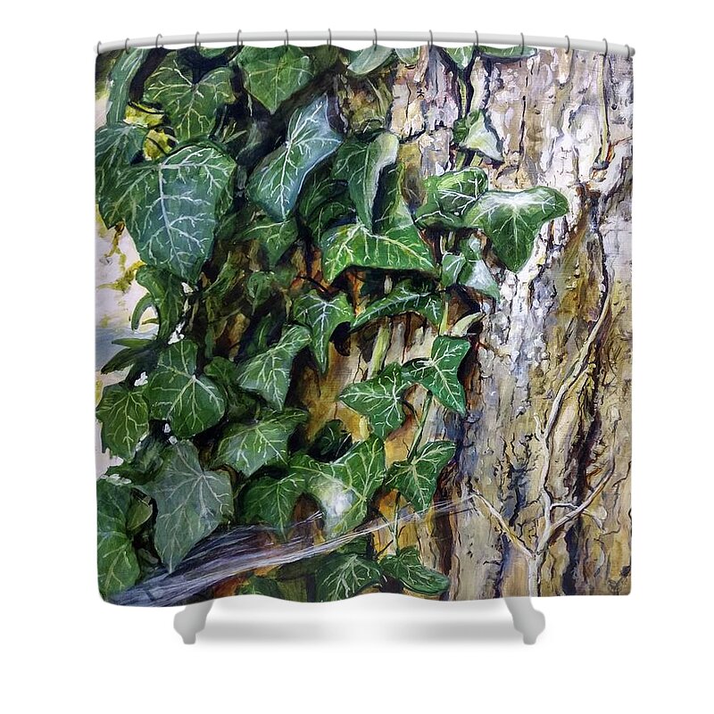 Tree Shower Curtain featuring the painting The Wedding by William Brody