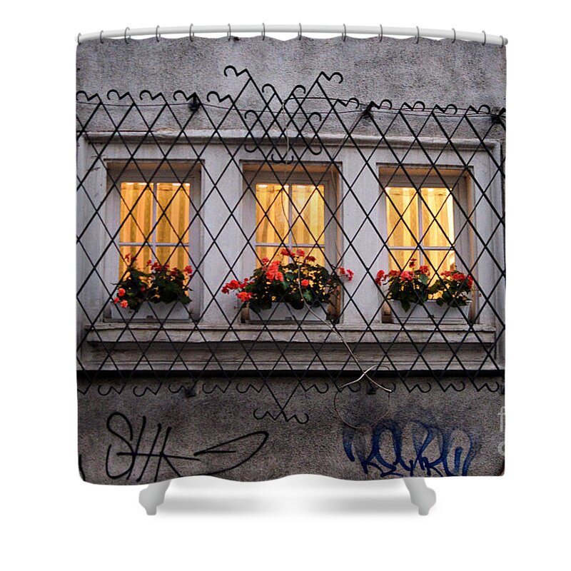Street Shower Curtain featuring the photograph The windows of Sofia by Yavor Mihaylov