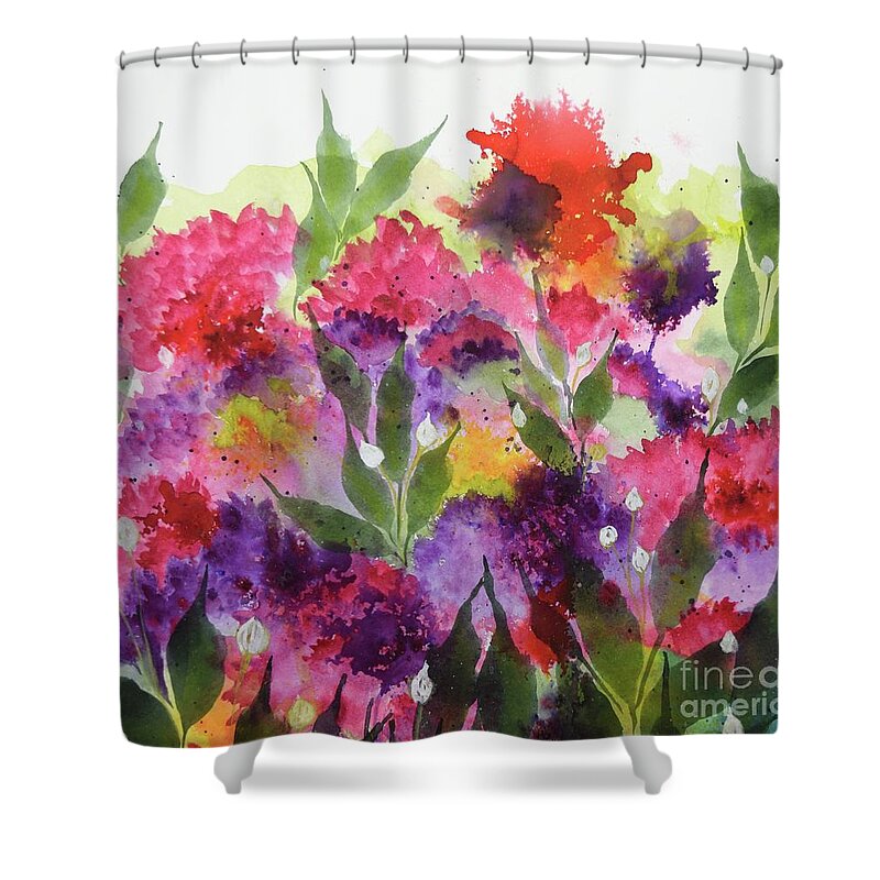 Barrieloustark Shower Curtain featuring the painting Thinking Of Spring by Barrie Stark