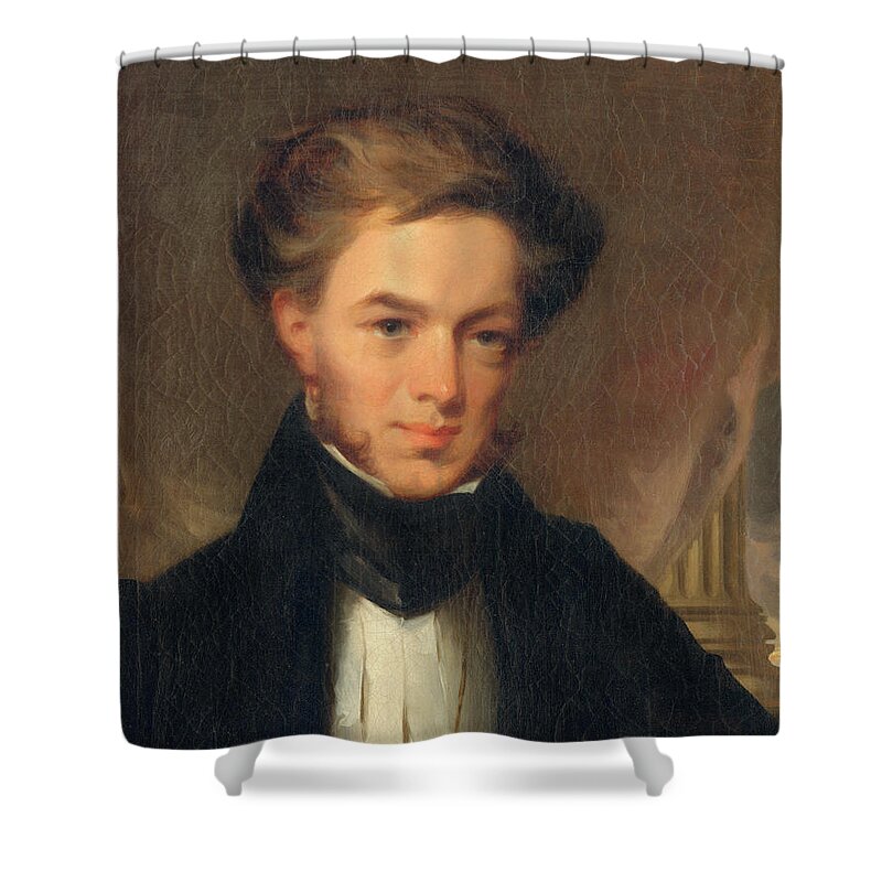 Philadelphia Shower Curtain featuring the painting Portrait of Thomas Ustick Walter, 1835 by John Neagle