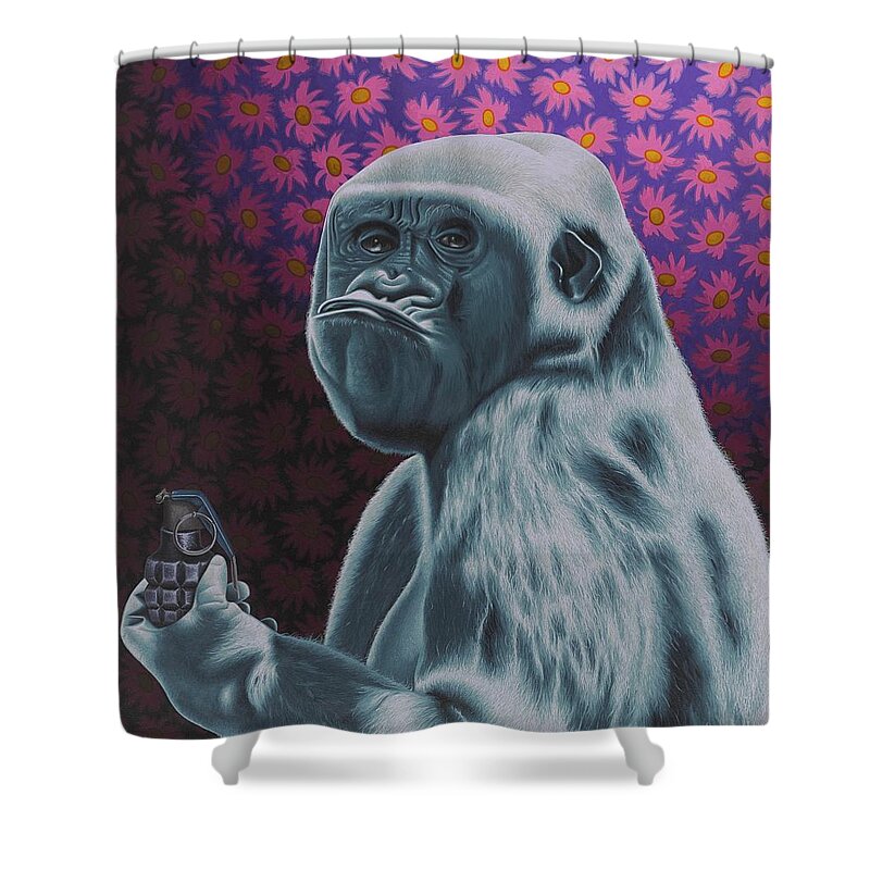  Shower Curtain featuring the painting Tick_Own by Stephen Hall