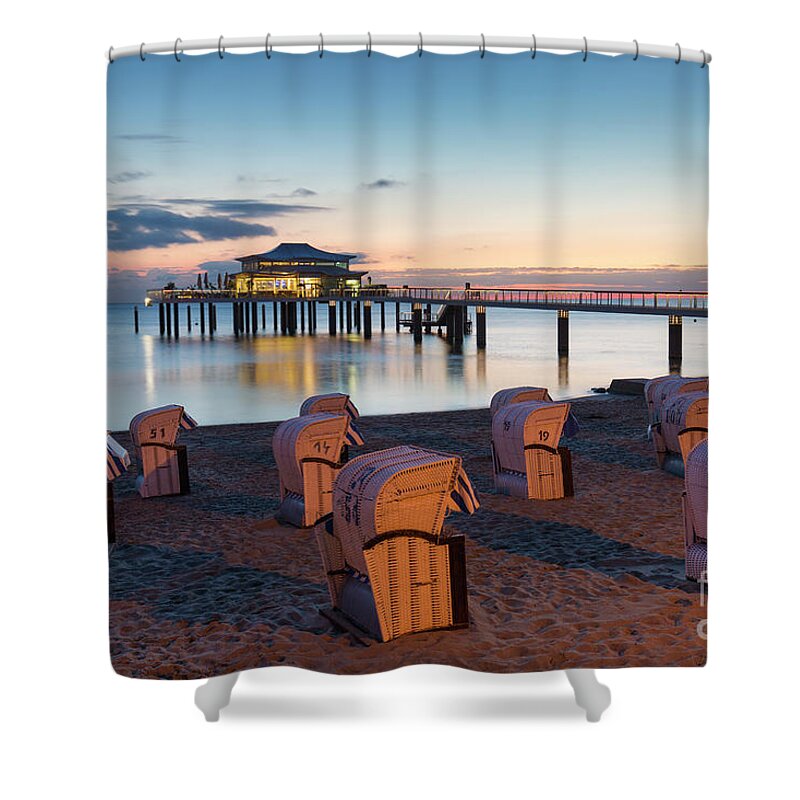 Restaurant Shower Curtain featuring the photograph Timmendorfer Strand by Arterra Picture Library