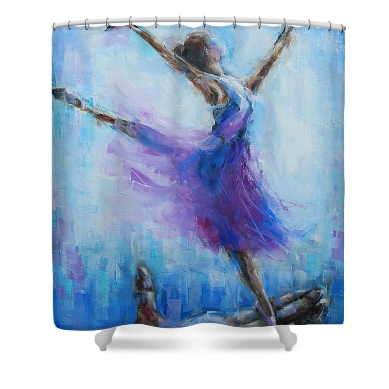 Dance Shower Curtain featuring the painting Tiny Dancer by Dan Campbell