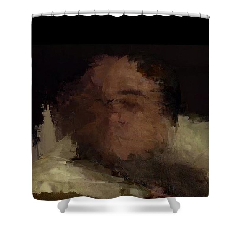 Surrealism Shower Curtain featuring the painting To Bed by Matteo TOTARO