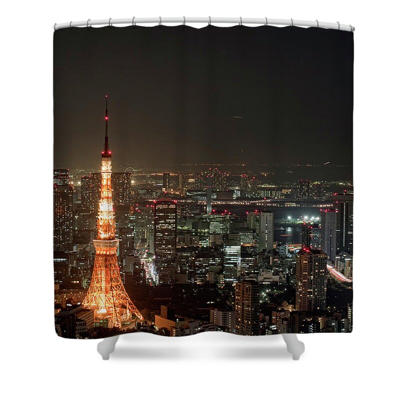 Tranquility Shower Curtain featuring the photograph Tokyo Skyline by Moments In 3 X 4