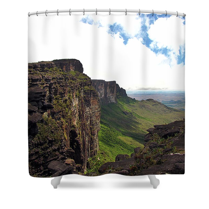 Tranquility Shower Curtain featuring the photograph Top Of Mount Roraima by By Walter Staeblein