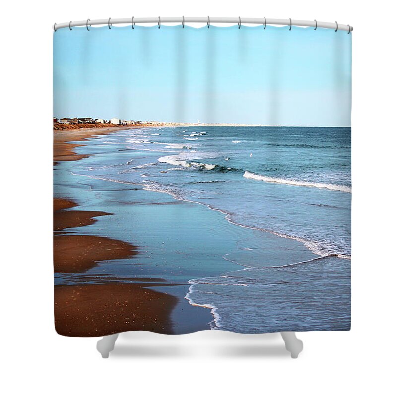Topsail Shower Curtain featuring the photograph Topsail Beachfront by Cynthia Guinn