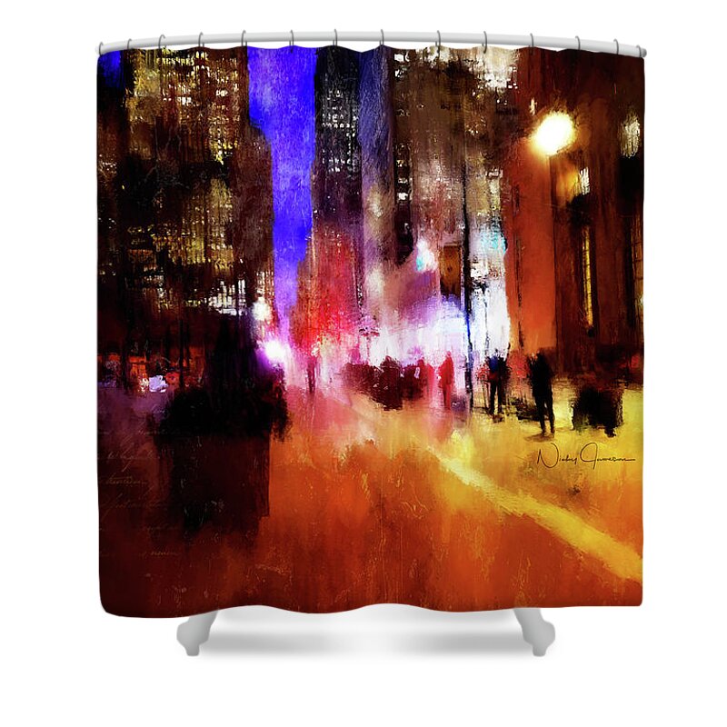 Torontoart Shower Curtain featuring the digital art Toronto Downtown Impressions by Nicky Jameson