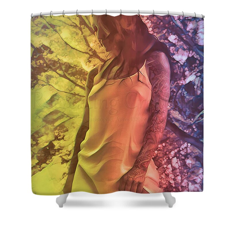 Dark Shower Curtain featuring the digital art Touch Of Emotion by Recreating Creation