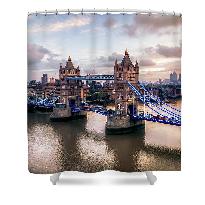 England Shower Curtain featuring the photograph Tower Bridge Taken From City Hall by Joe Daniel Price