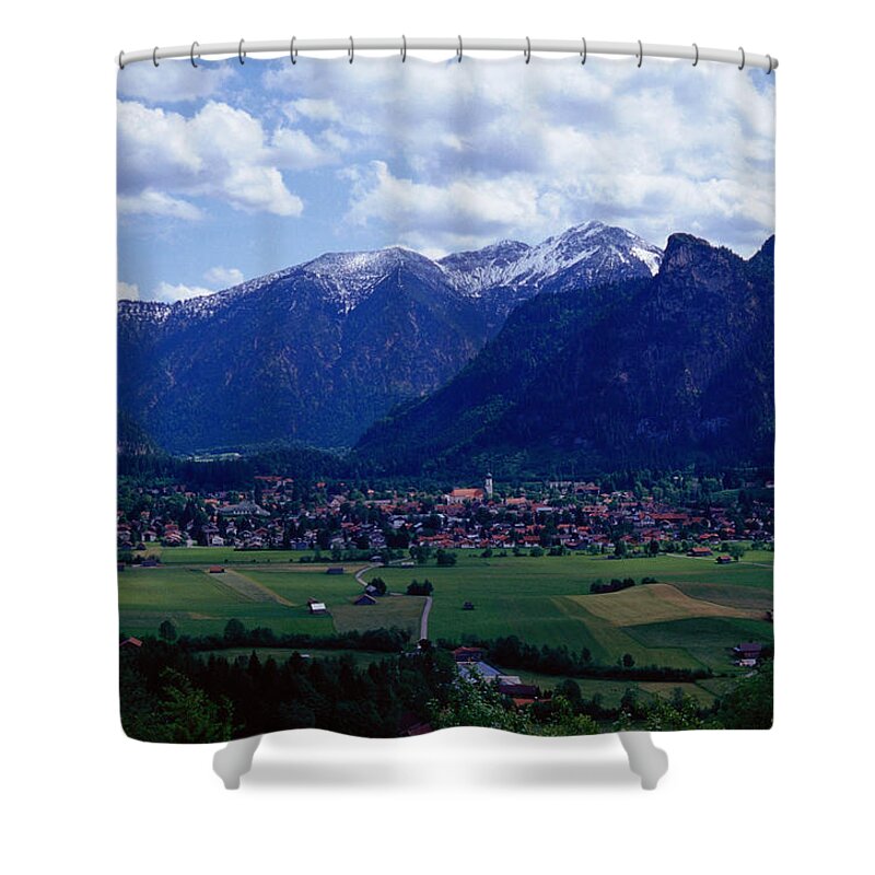 Extreme Terrain Shower Curtain featuring the photograph Town Of Oberammergau by Andrew Wakeford