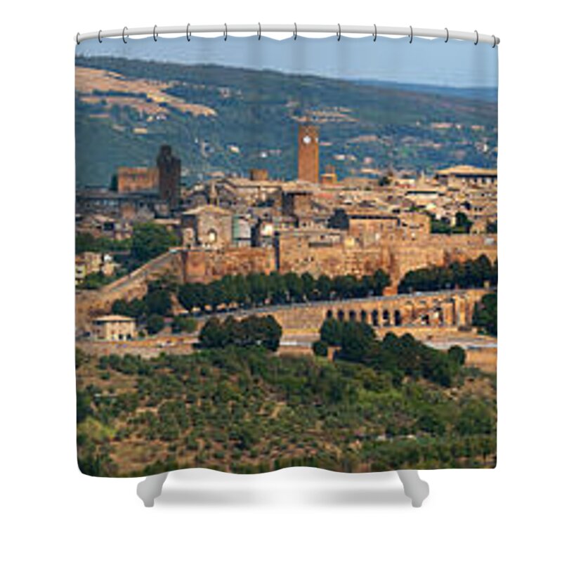 Scenics Shower Curtain featuring the photograph Town Of Orvieto by Stuart Mccall