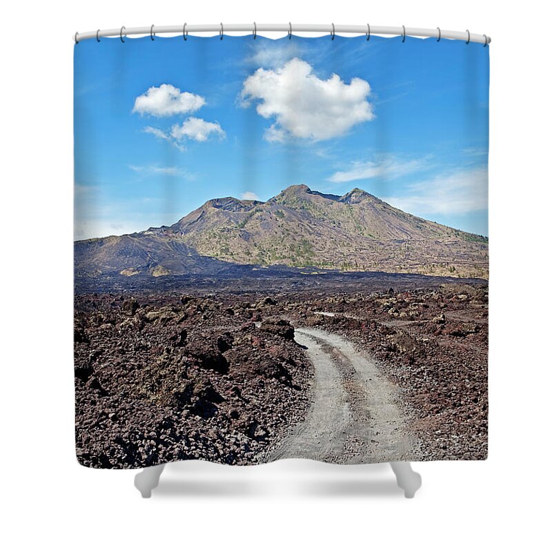 Scenics Shower Curtain featuring the photograph Track To Kintamani Volcano, Bali by John W Banagan