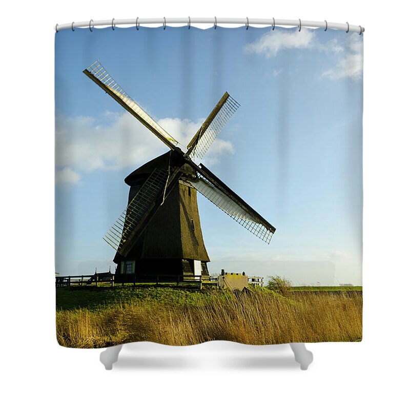 Scenics Shower Curtain featuring the photograph Traditional Dutch Landscape by Funky-data