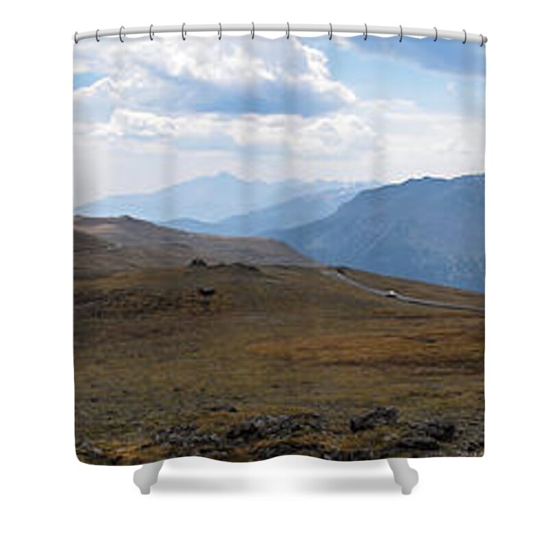 Mountain Shower Curtain featuring the photograph Trail Ridge Road Arctic Panorama by Nicole Lloyd