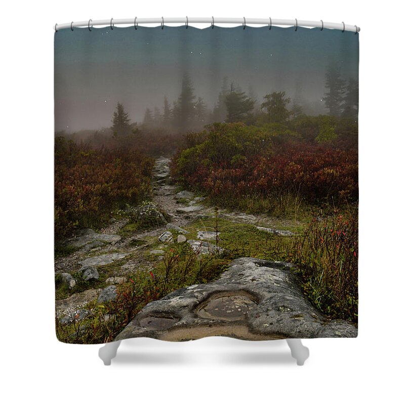 Moon Shower Curtain featuring the photograph Trail to The Moon by Lisa Lambert-Shank