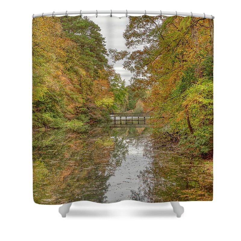 Reflection Shower Curtain featuring the photograph Trails End by Donna Twiford